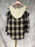 Camisa cuadros hombros descubiertos
