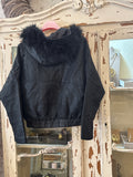 Bomber capucha pelo natural